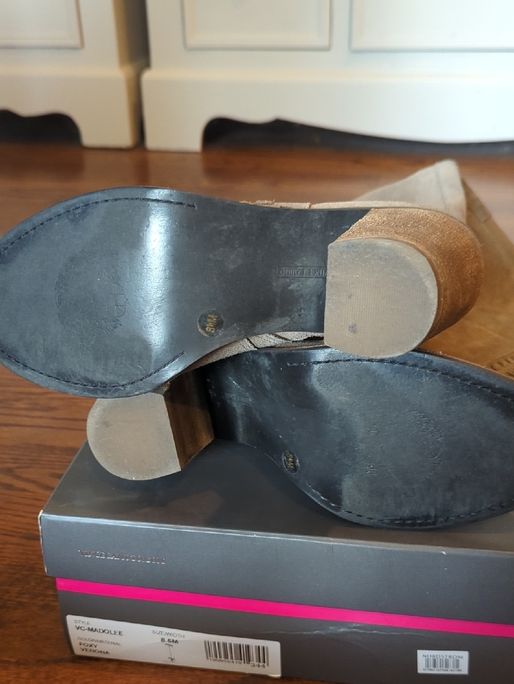 Vince Camuto Taupe Over-the-Knee Block Heel Madolee Boots Sz 8.5 - Picture 8 of 12